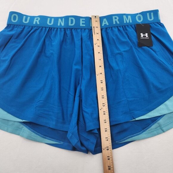Under Armour Loose Heatgear Womens Size 3X Blue Elastic Waist Athletic Shorts - Picture 6 of 6